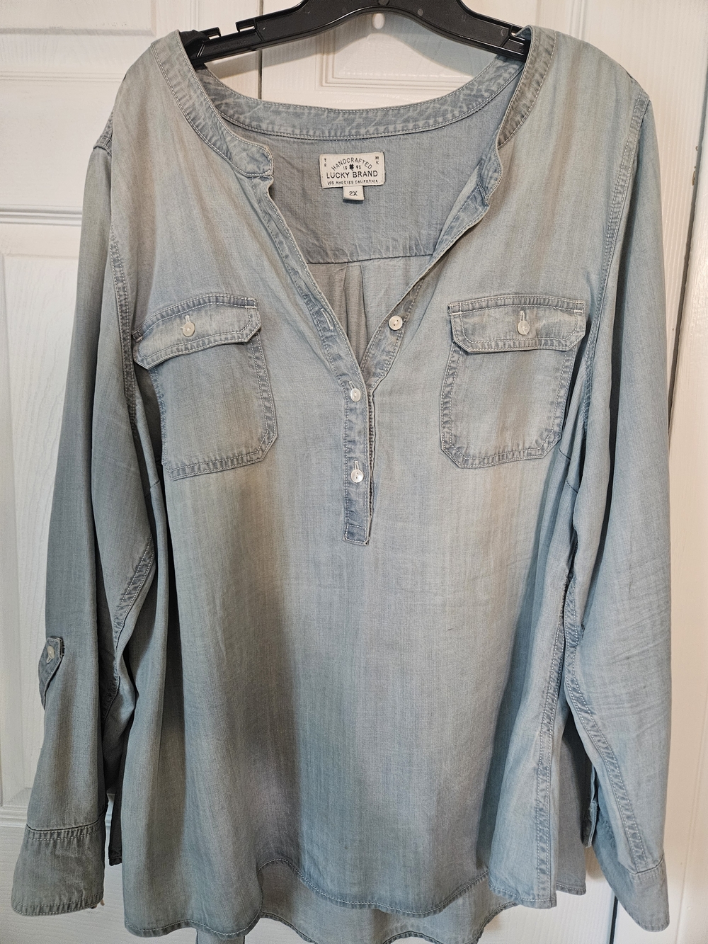 Lucky Brand Light Wash Chambray Tunic